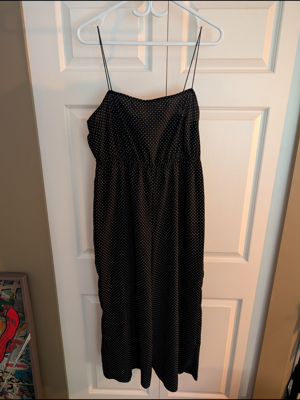 ASOS Black Polka Dot Spaghetti Strap Midi Dress